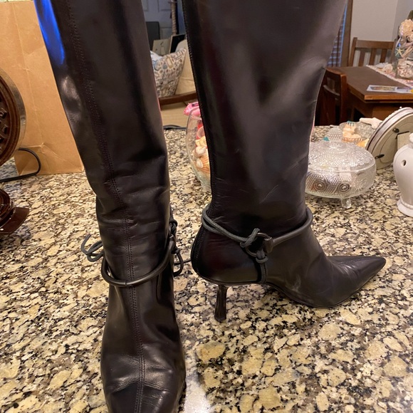 TOM FORD GUCCI BLACK HORSE-BIT TIE BOOTS - Picture 1 of 7